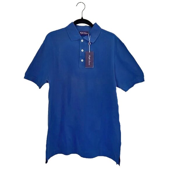 NEW Ralph Lauren Purple Label Polo Shirt! SmRoyal Blue Pique Mesh Cotton ITALY